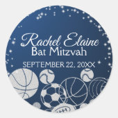 Sticker Rond Bat mitzvah sportif (Devant)