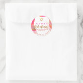 Sticker Rond Bat mitzvah Tallit PixDezines Pink+Orange Watercol (Sac)