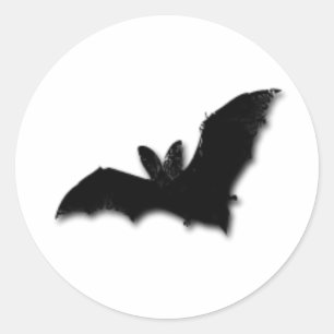 Sticker Rond Bat noir