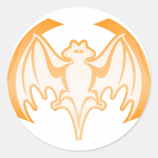 Sticker Rond Bat Orange Inv Le MUSÉE Zazzle Cadeaux (Devant)