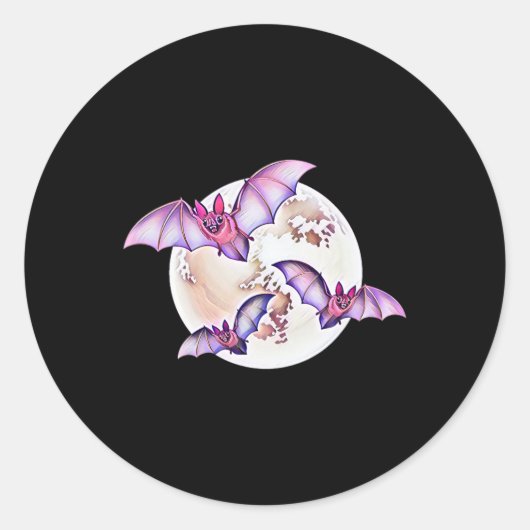 Sticker Rond Bat Vampire Halloween Bats (Devant)