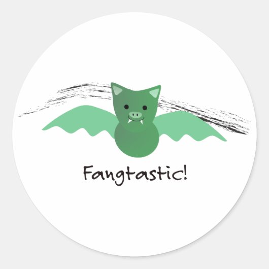 Sticker Rond Bat vert de la pêche (Devant)