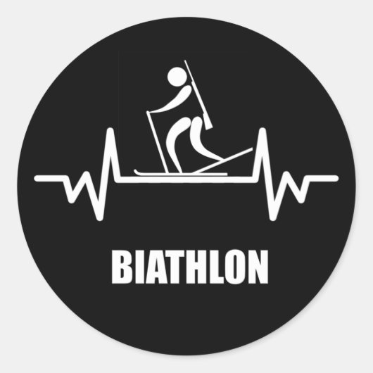 Sticker Rond bataille de coeur biathlon (Devant)