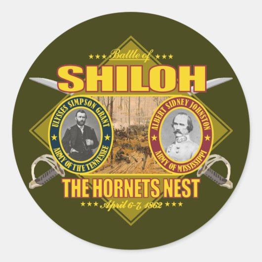 Sticker Rond Bataille de Shiloh (Devant)