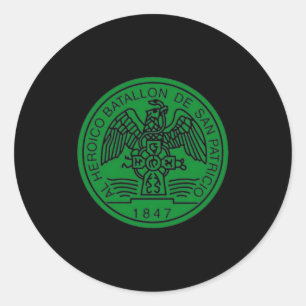 Sticker Rond Bataillon St Patricks San Patricios Irlandais Mexi