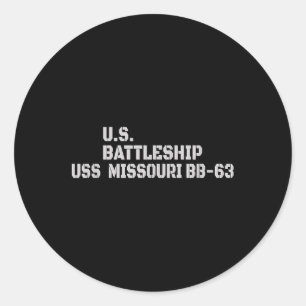 Sticker Rond Bataillon Uss Missouri Bb-63 Bataillon Vétérinaire