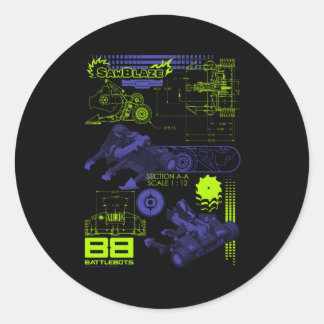 Sticker Rond Bataillons Sawblaze Schéma de bataille