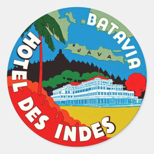 Sticker Rond Batavia Hotel Des Indies (Devant)