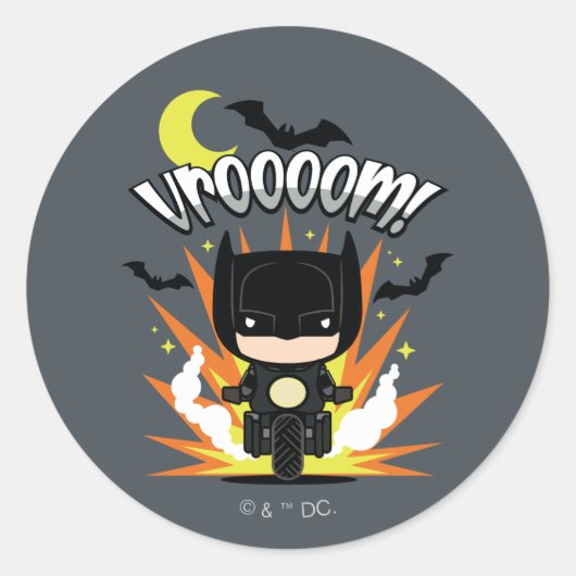 Sticker Rond Batcycle Chibi Batman (Devant)