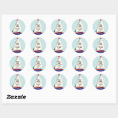 Sticker Rond Bateau (Feuille)