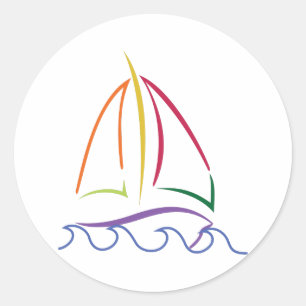 Sticker Rond Bateau