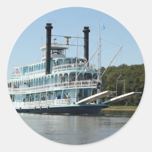 Sticker Rond Bateau à pédales et nacelles (Devant)