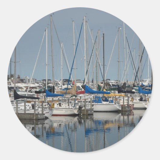 Sticker Rond Bateau à voile.Yachts (Devant)