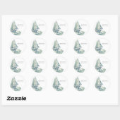 Sticker Rond Bateau bleu en mémoire (Feuille)
