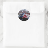 Sticker Rond Bateau bleu et rouge (Sac)