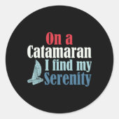 Sticker Rond Bateau Catamaran (Devant)