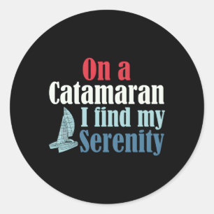 Sticker Rond Bateau Catamaran