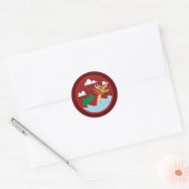 Sticker Rond Bateau chinois Red Dragon (Enveloppe)