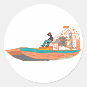 Sticker Rond Bateau de marais