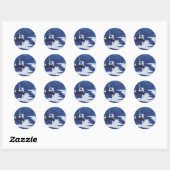Sticker Rond bateau de repos (Feuille)
