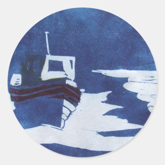 Sticker Rond bateau de repos (Devant)