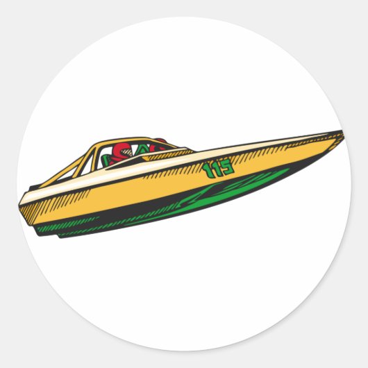 Sticker Rond Bateau de vitesse (Devant)