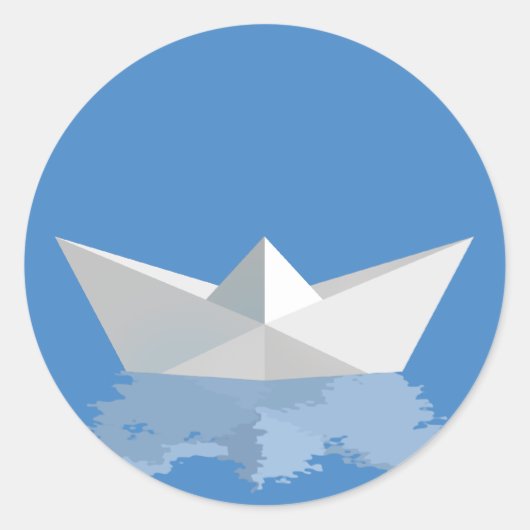 Sticker Rond BATEAU EN PAPIER Grec (Devant)