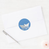 Sticker Rond BATEAU EN PAPIER Grec (Enveloppe)