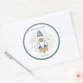 Sticker Rond Bateau en roquette beige pastel doux (Enveloppe)