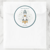 Sticker Rond Bateau en roquette beige pastel doux (Sac)