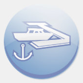 Sticker Rond Bateau et Ancre Marine nautique (Devant)