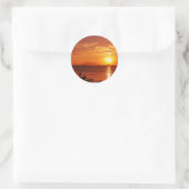 Sticker Rond bateau et coucher de soleil (Sac)