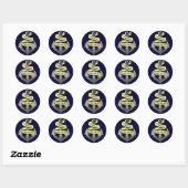 Sticker Rond Bateau personnalisable Capitaine Votre nom Ancre (Feuille)