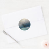 Sticker Rond Bateau sur Stormy Seas (Enveloppe)