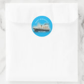 Sticker Rond Bateau Titanic Blue Birthday White Star Line (Sac)
