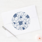 Sticker Rond Bateaux À Voiles Sur Le Motif De Mer (Enveloppe)