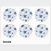 Sticker Rond Bateaux À Voiles Sur Le Motif De Mer (Feuille)