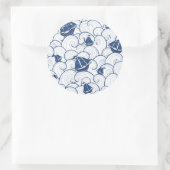 Sticker Rond Bateaux À Voiles Sur Le Motif De Mer (Sac)