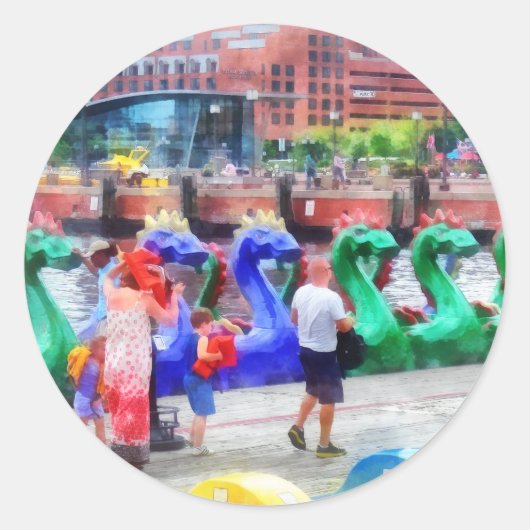 Sticker Rond Bateaux Dragon Baltimore MD (Devant)