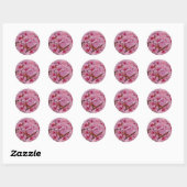 Sticker Rond Bathed in Pink Japanese Cherry (Feuille)