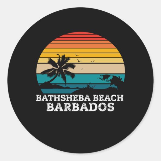 STICKER ROND BATHSHEBA BEACH BARBADOS (Devant)
