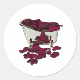 Sticker Rond BathtubFilledWithPetals100711