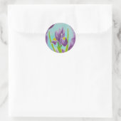 Sticker Rond Batik d'Iris Fleur violet (Sac)