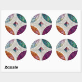Sticker Rond Batik Quilt (Feuille)
