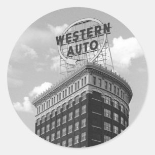 Sticker Rond Bâtiment à demi-cylindres Western Auto