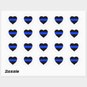 STICKER ROND BÂTIMENT DE COEUR EN LIGNE BLEUE MINCE (Feuille)