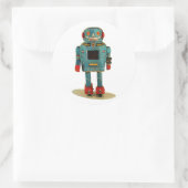 STICKER ROND BÂTIMENT ROBOT RETRO. (Sac)