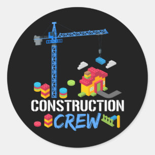 Sticker Rond Bâtiments en brique de l'équipe de construction Bl