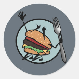 STICKER ROND BÂTIMENTS GRAPHIQUES EN MATIÈRE RONDE FUNNY CHEESE
