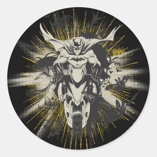 Sticker Rond Batman à vélo (Devant)